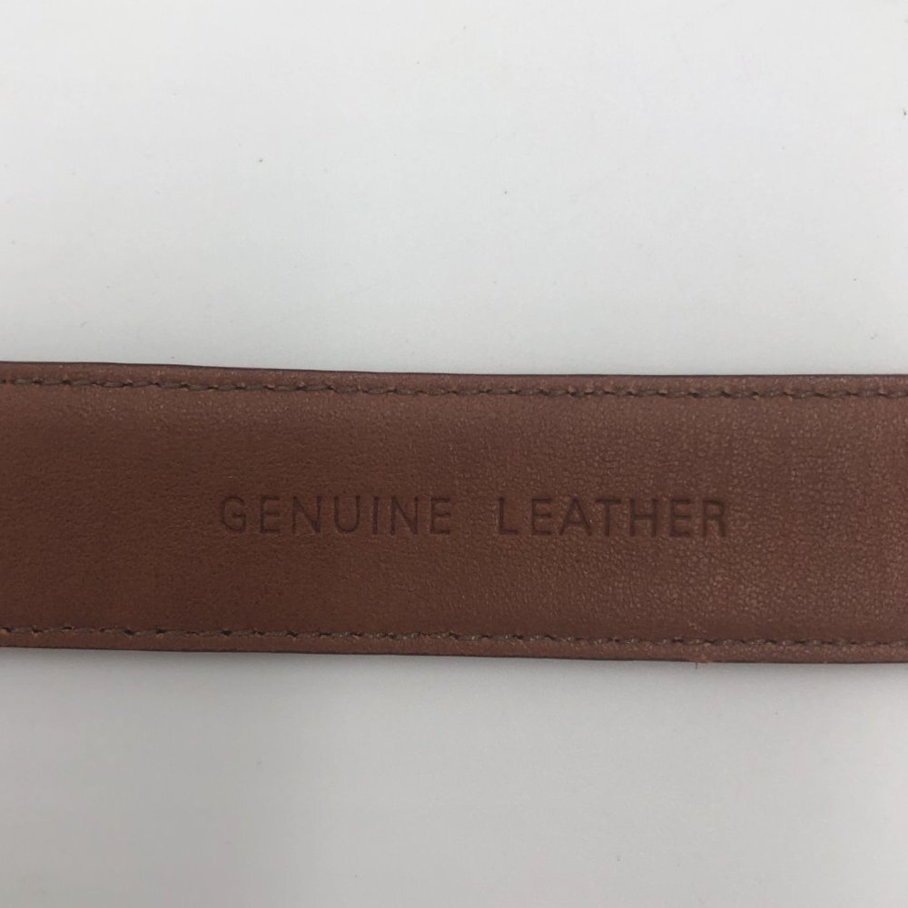 LAUREN Ralph Lauren Cognac Brown Croc-Embossed Leather Belt with Silver Buckle S - Picture 6 of 8